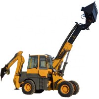 4x4 compact tractor with wheel low loader and backhoe 2.8ton telescopic backhoe with sweeper for sale